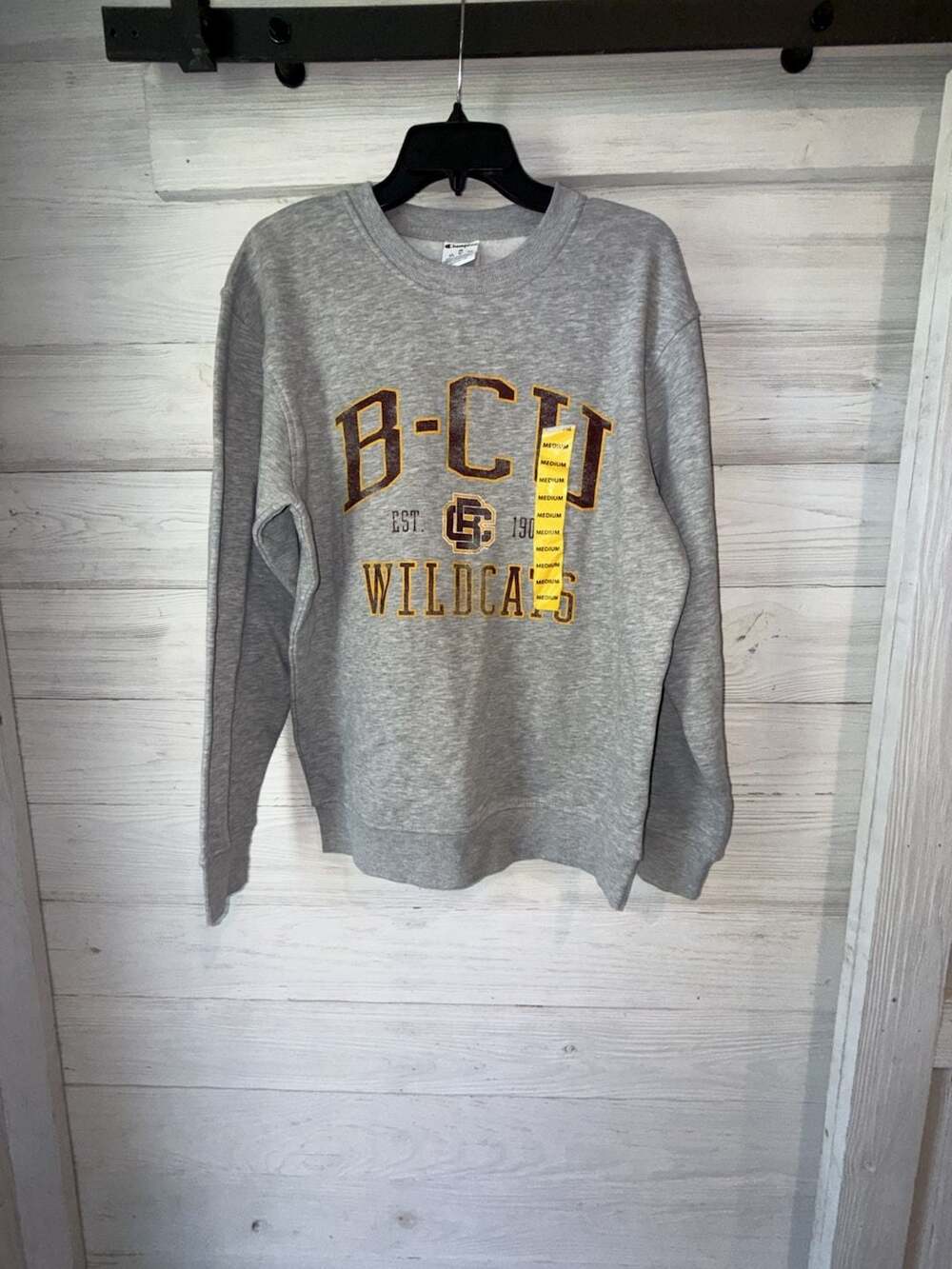 Champion Bethune-Cookman University Wildcats Grey Crewneck Sweatshirt Medium